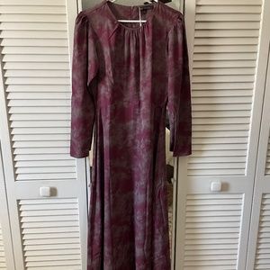 Downeast Basics Katherine Maxi Dress Size Medium Wine and Gray Tye Dye NWT